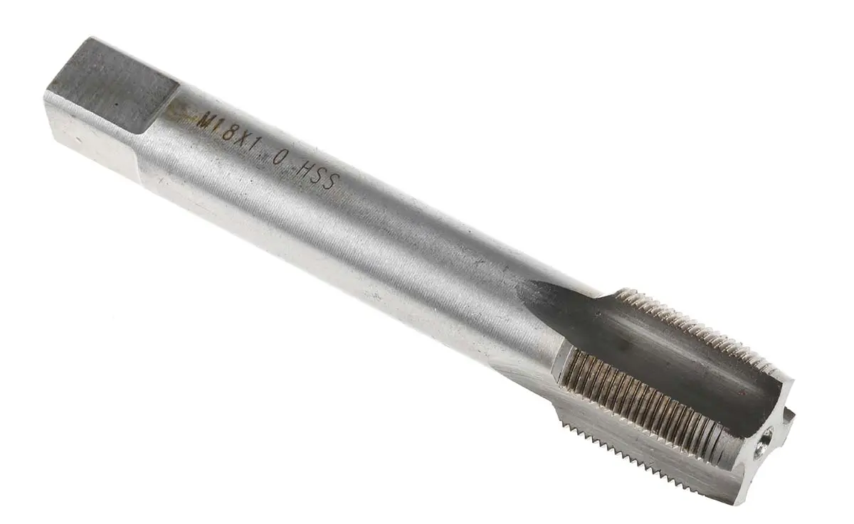 Produktfoto 1 von RS PRO Gewindebohrer HSS, Metrisch Fein Gerade Nut, 1-teilig M18