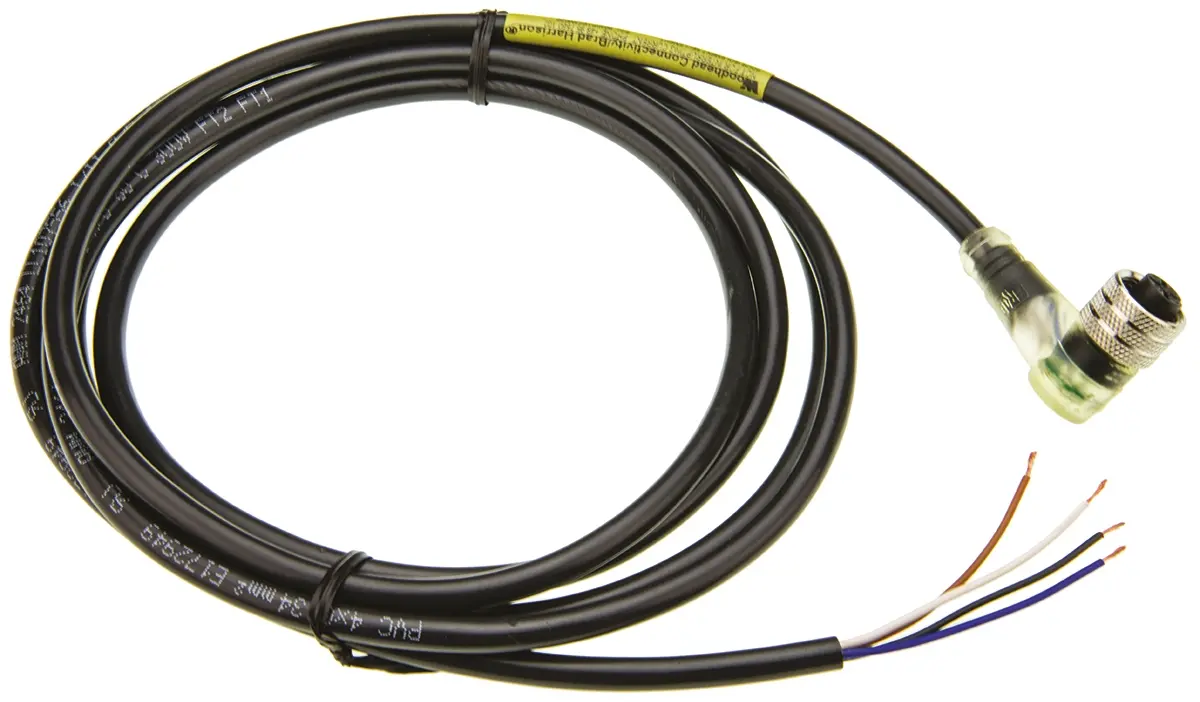 Produktfoto 1 von Molex 120067, 4-polig Sensor-Betätigungselementkabel, Rechtwinklig Buchse 4 / Gerade, Nicht abgeschlossen, Länge 2 m