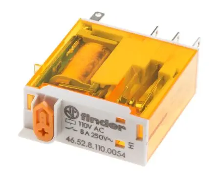 Produktfoto 1 von Finder 46 Leistungsrelais 110V ac Spule 2-poliger Umschalter 8A 6.9 kΩ 1.2 W