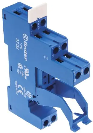 Produktfoto 1 von Finder Relaissockel zur Verwendung mit Relais, Serie 46,52 97, 8 -Kontakt, DIN-Hutschiene, 250V ac