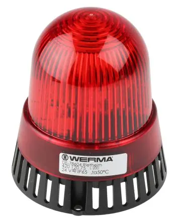 Produktfoto 1 von Werma 420 LED, Dauer-Licht Schall- und Lichtsignal-Kombination 24V ac/dc Rot IP65 Basis / 100 dB 100 dB @ 1m