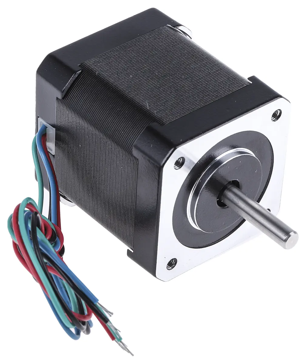 Produktfoto 1 von RS PRO 1.8 ° Schrittmotor 2.8 V / 1.68 A 0.44 Nm, 42.3 x 42.3 mm Wellen-Ø 5 mm
