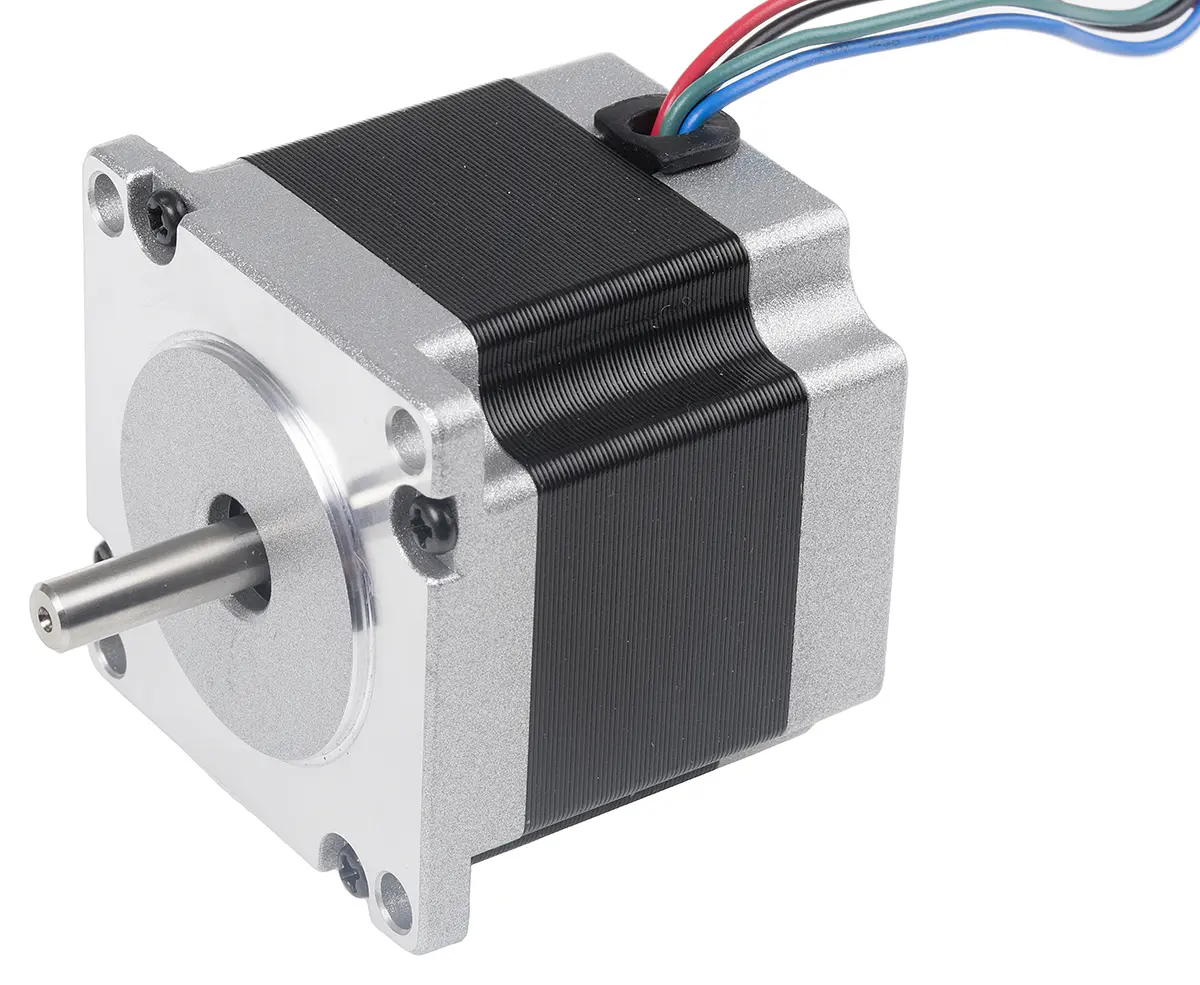 Produktfoto 1 von RS PRO 1.8 ° Schrittmotor 2.3 V / 2.8 A 1 Nm, 56.4 x 56.4 mm Wellen-Ø 6.35 mm