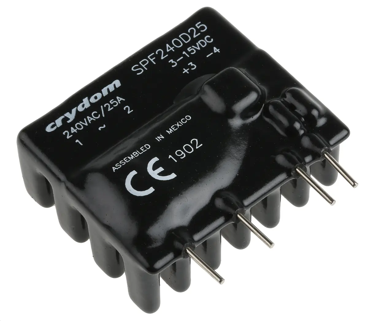 Produktfoto 1 von Sensata Crydom DRA1 THT Halbleiterrelais mit Nulldurchgang 280 Vrms / 25 A eff