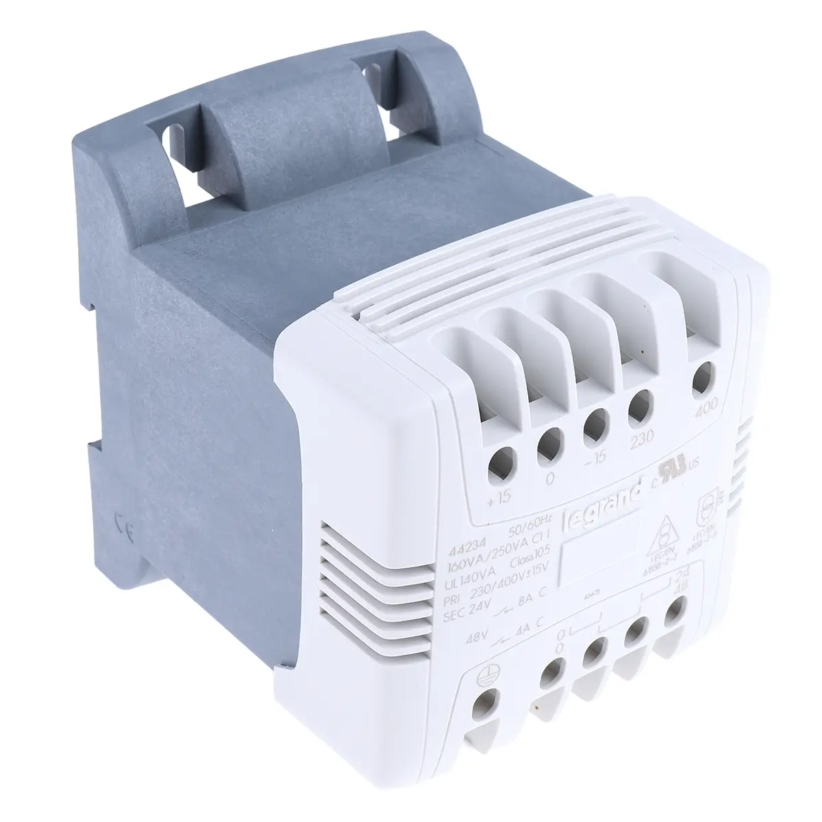 Produktfoto 1 von Legrand DIN-Schienen-Trafo, 160VA, Primär 230V ac, 400V ac / Sekundär 24V ac DIN-Hutschiene, 113mm x 94mm x 112mm