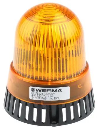 Produktfoto 1 von Werma 420 LED, Dauer-Licht Schall- und Lichtsignal-Kombination 24V Klar IP65 Basis / 100 dB 100 dB @ 1m