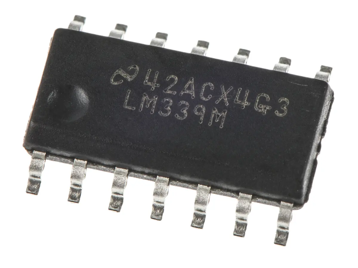 Produktfoto 1 von Texas Instruments Komparator Universal SOIC Open-Collector 1.3 μs 4-Kanal 14-Pin 36 V 3 V