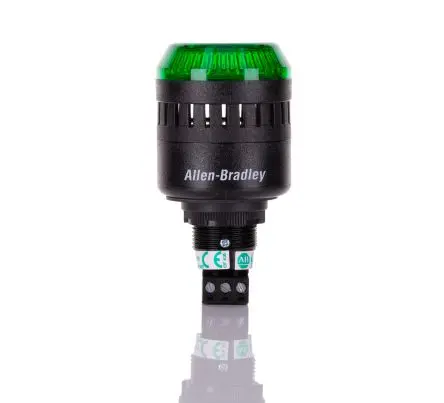 Produktfoto 1 von Allen Bradley 855PC LED, Dauer, Filament/Warnsummer-Licht Schall- und Lichtsignal-Kombination 240V ac Grün IP56, IP65