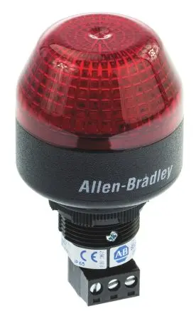 Produktfoto 1 von Allen Bradley 855P LED Filament/Warnsummer, Dauer Signalleuchte 24V ac/dc Rot Panel, Ø 45 mm x 72 mm IP65, IP56