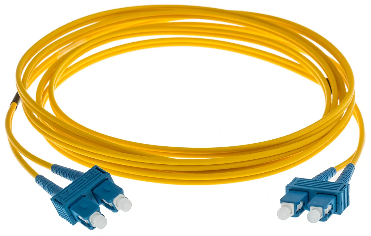Produktfoto 1 von RS PRO LWL-Kabel 3 m, Raucharm halogenfrei Gelb 125 μm