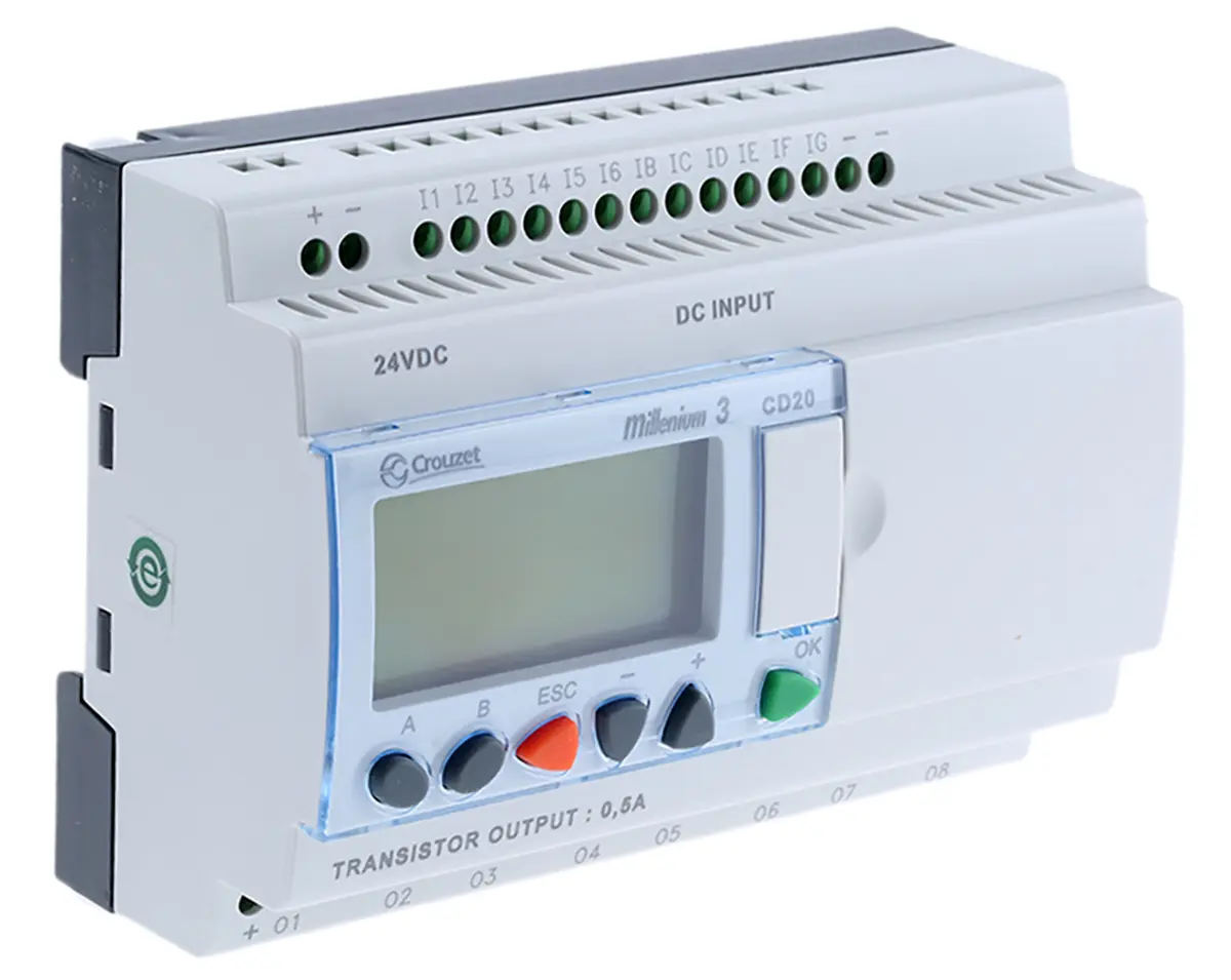 Produktfoto 1 von Crouzet Millenium 3 Logikmodul, 12 Eing. Transistor Ausg.Typ Analog, digital Eing.Typ 24 V dc
