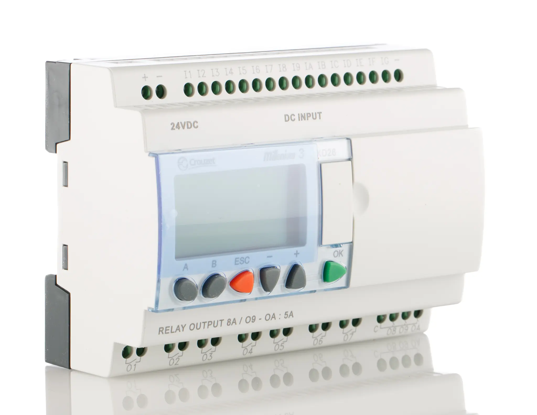 Produktfoto 1 von Crouzet Millenium 3 Logikmodul, 16 Eing. Relais Ausg.Typ Analog, Digital Eing.Typ 24 Vdc