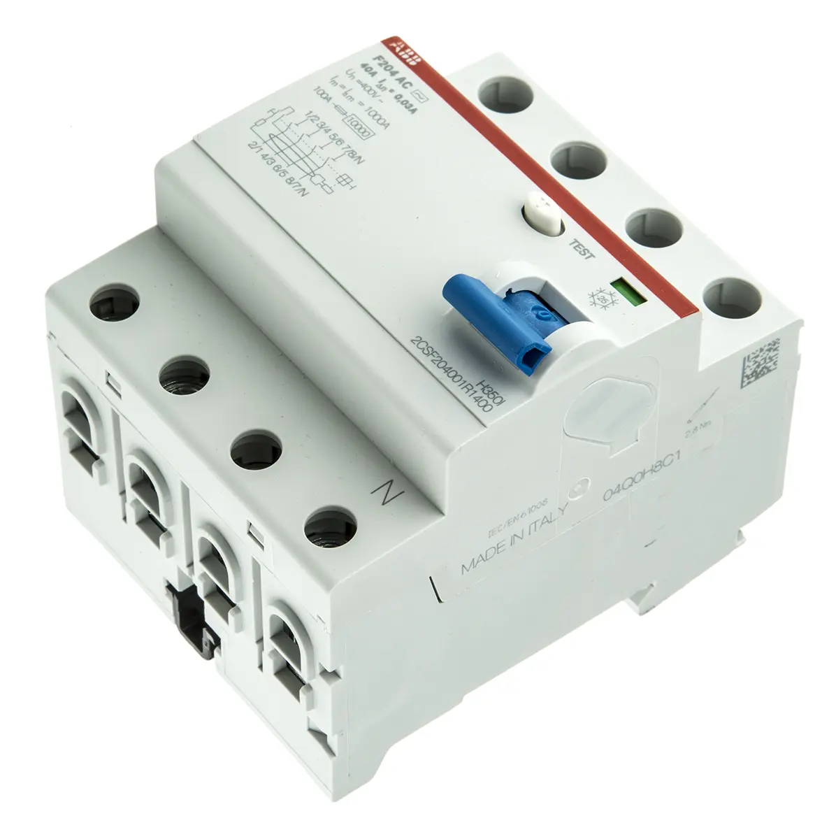 Produktfoto 1 von ABB F200 RCCB, 4-polig, 40A, 30mA Typ AC