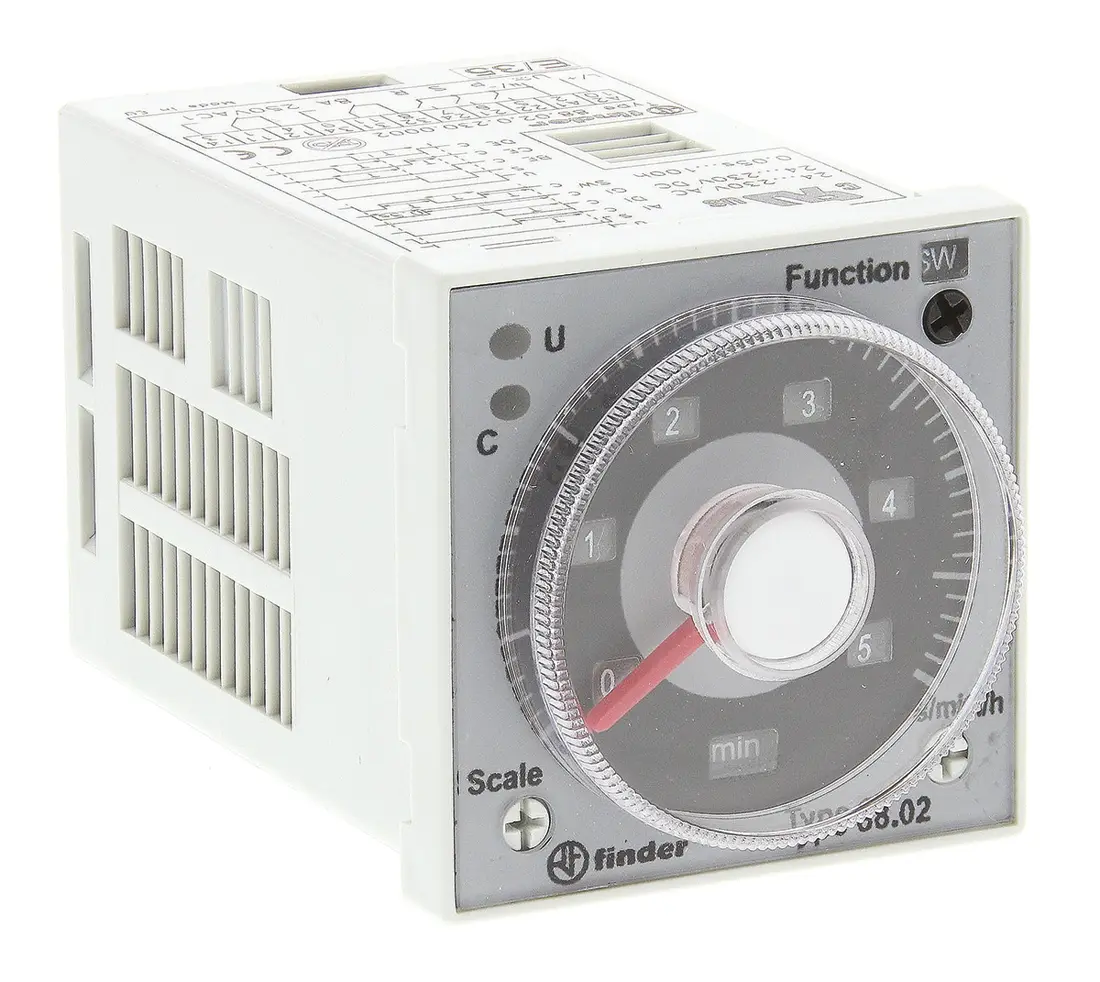 Produktfoto 1 von Finder 88 Zeitrelais, Panel 12 to 240 V dc 230V ac, 24 V ac, 2 Kont. Multifunktion, 2-poliger Umschalter