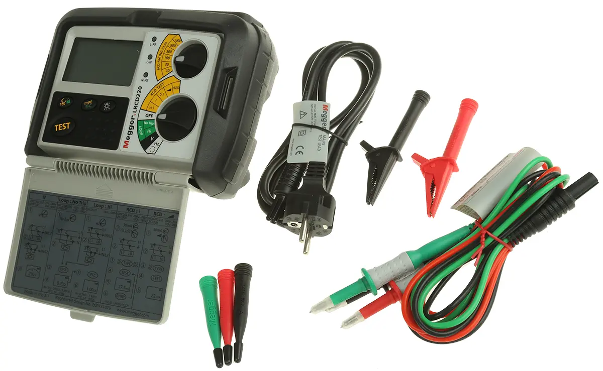 Produktfoto 1 von Megger 2-Draht Kombiniertes Prüfgerät für Schleifenimpedanz und FI-Schutzschalter CAT III 500V 1000 mA AC, DC