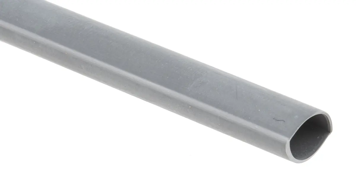 Produktfoto 1 von RS PRO Wärmeschrumpfschlauch, Polyolefin Grau, Ø 9.5 mm Schrumpfrate 2:1, Länge 1.2m