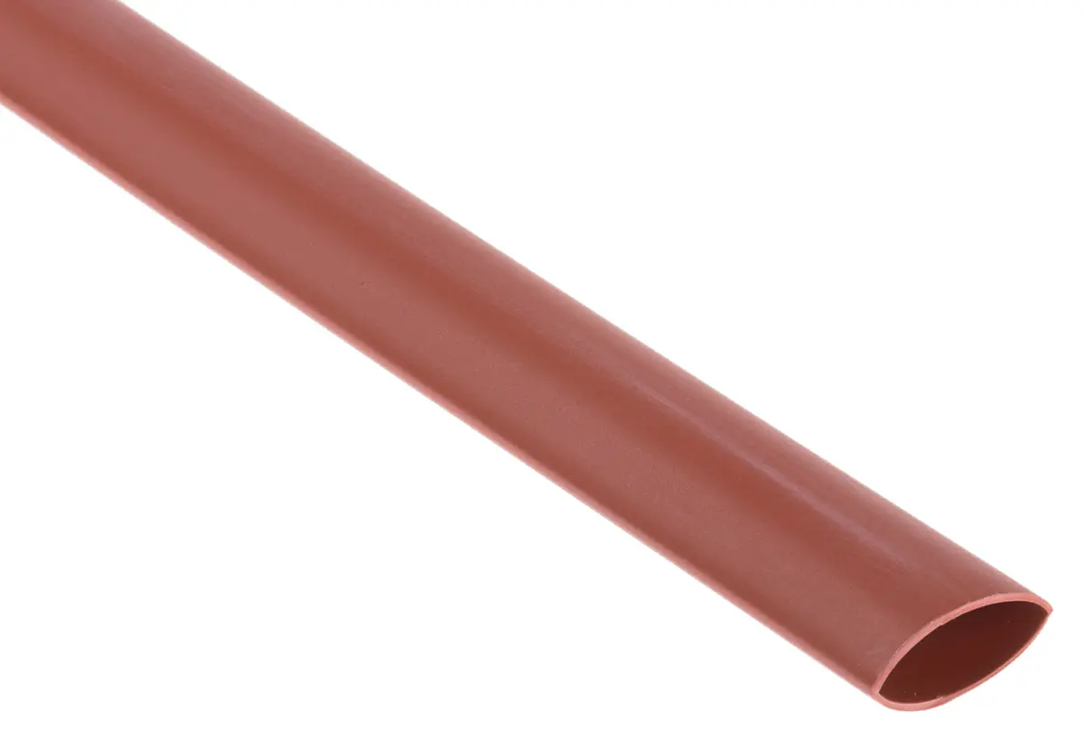 Produktfoto 1 von RS PRO Wärmeschrumpfschlauch, Polyolefin Braun, Ø 9.5 mm Schrumpfrate 2:1, Länge 1.2m