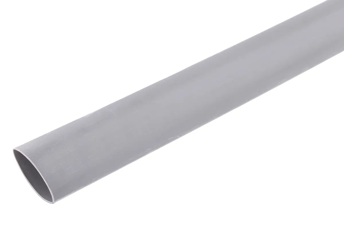 Produktfoto 1 von RS PRO Wärmeschrumpfschlauch, Polyolefin Grau, Ø 19.1 mm Schrumpfrate 2:1, Länge 1.2m