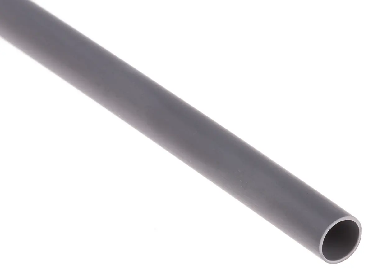 Produktfoto 1 von RS PRO Wärmeschrumpfschlauch, Polyolefin Grau, Ø 4.8 mm Schrumpfrate 2:1, Länge 1.2m