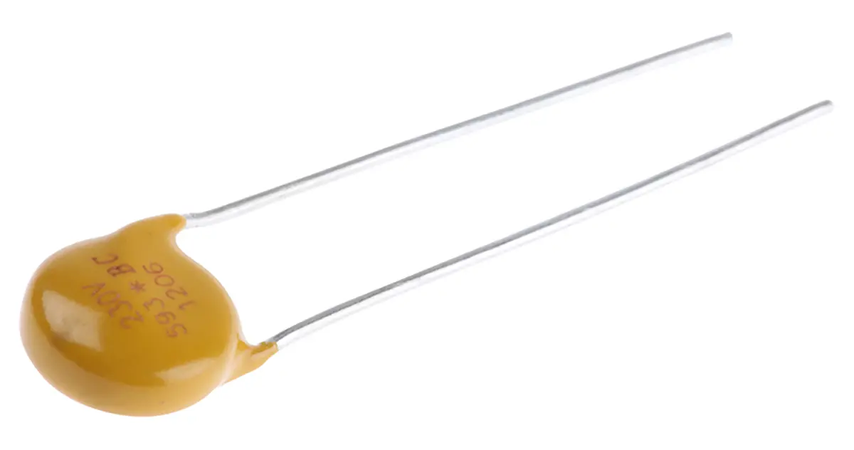 BC Components VDR Metalloxid-Varistor, 170 pF, 360 V / 10 A 600 V, 1.2 kA max., Ø 9 mm, 6.5 mm, L. 35 mm