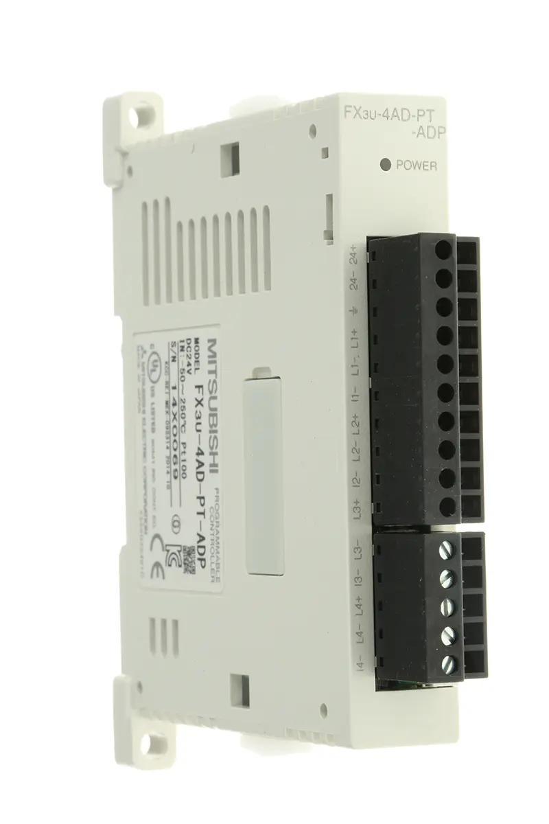 Mitsubishi MELSEC FX SPS-E/A Modul für MELSEC Serie FX 4 (PT100) x Analog Eingang Relais, Transistor Ausgang