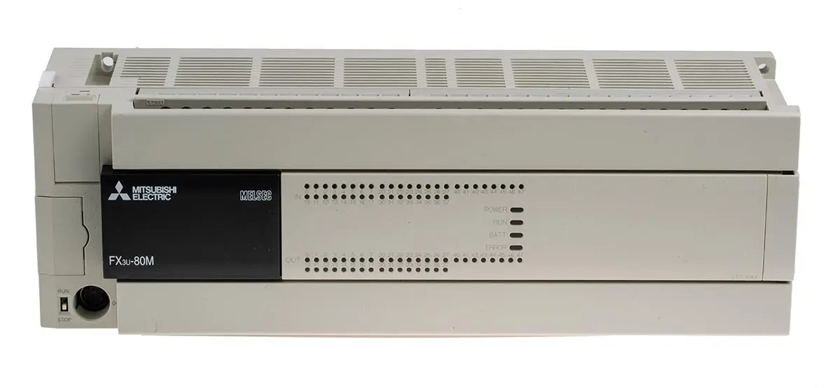 Produktfoto 1 von Mitsubishi FX3U Logikmodul, 40 Eing. Relais Ausg.Typ Senke, Quelle Eing.Typ 100 → 240 Vac