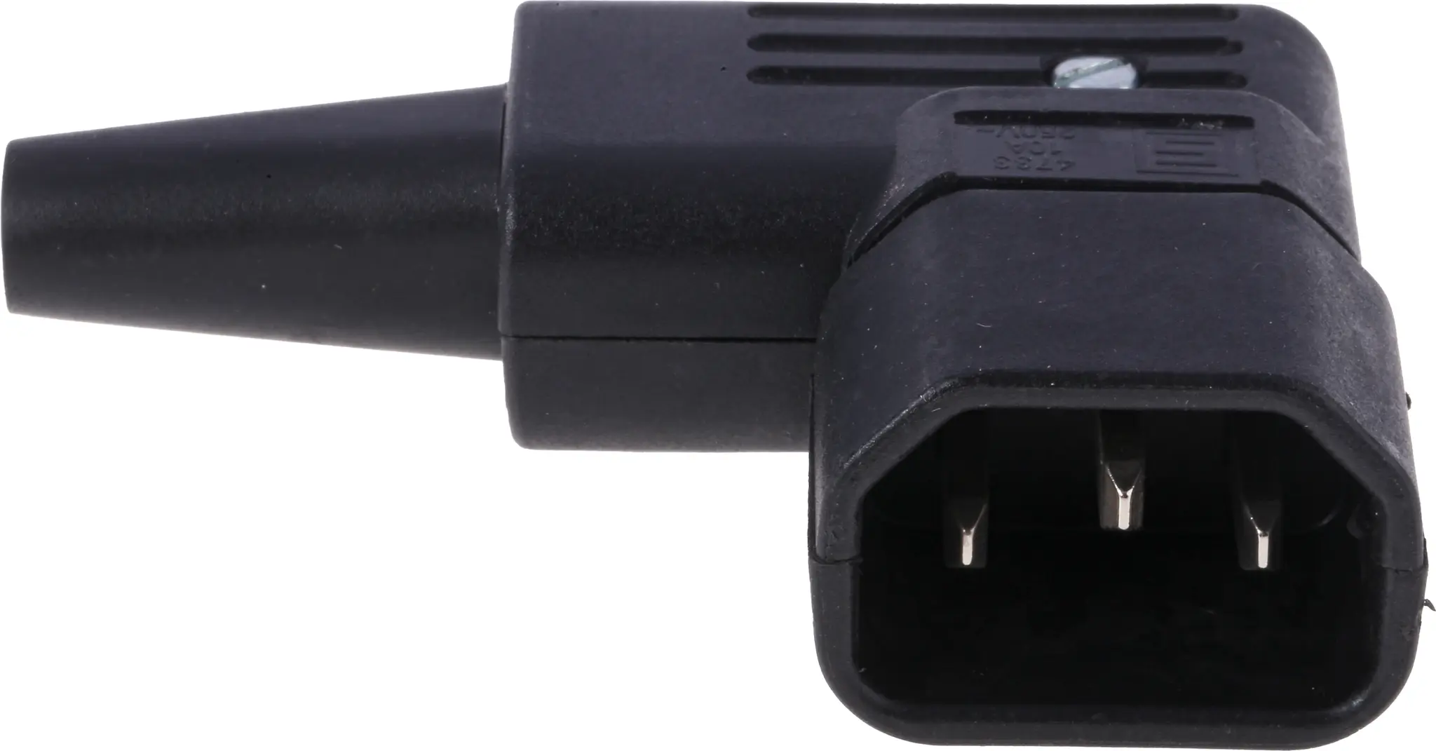 Produktfoto 1 von Schurter 4733 IEC-Steckverbinder C14 250 V, gewinkelt Stecker, Kabel 10A