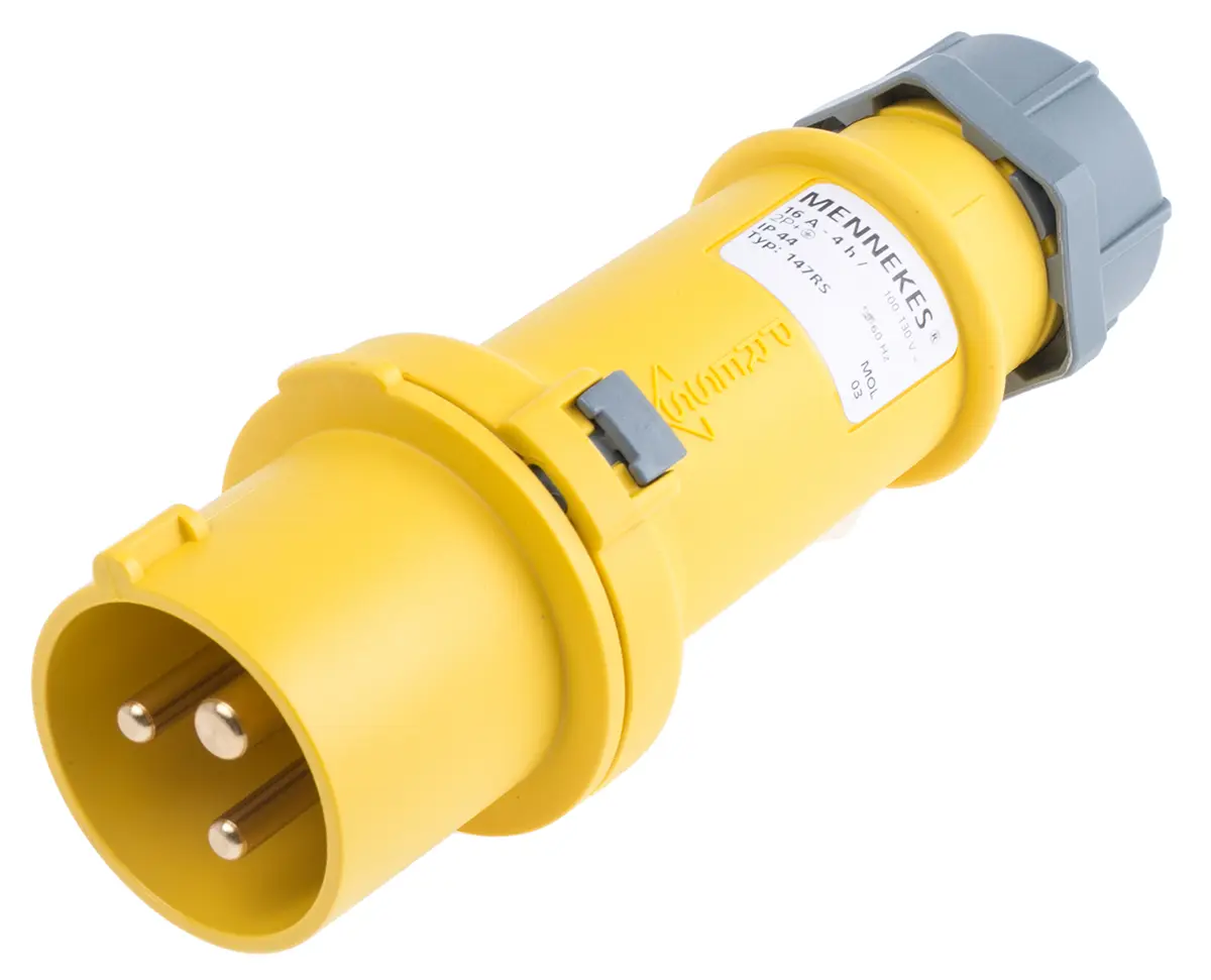 Produktfoto 1 von MENNEKES ProTOP Leistungssteckverbinder Gelb 3P, 110V, Kabel Gerade IP44 16A