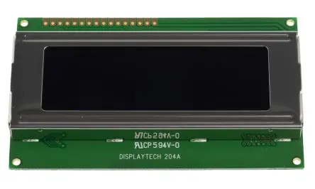 Produktfoto 1 von Displaytech Monochrom LCD, Alphanumerisch LED Weiß 4 x 20, Hintergrund Schwarz, Parallel Interface