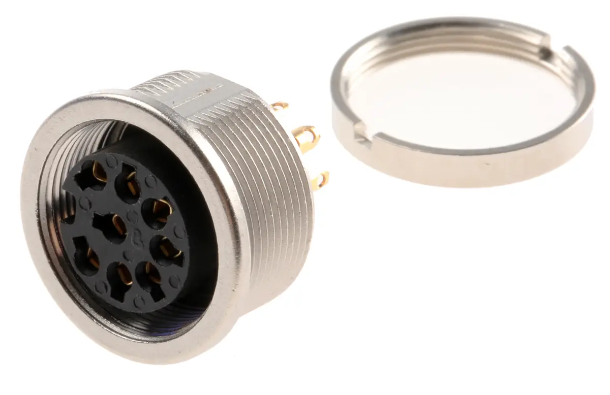 Lumberg 304 M16 DIN-Buchse Gerade 8-polig, DIN EN 60529, 60 V ac 5A IP68 Frontplattenmontage, Mit Gewinde Buchse