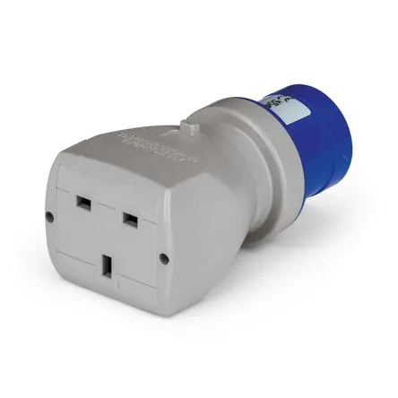 Produktfoto 1 von Scame ADAPTO Industrieller Stromversorgungssteckverbinder-Adapter Blau 2P+PE, 250V IP20 13A