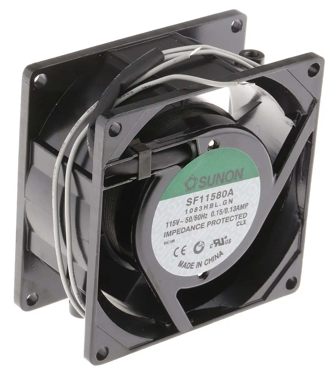 Produktfoto 1 von Sunon SF AC-Axiallüfter, Kugellager, 115 V ac / 12W, 80 x 80 x 38mm, 2850U/min, 52.7m³/h