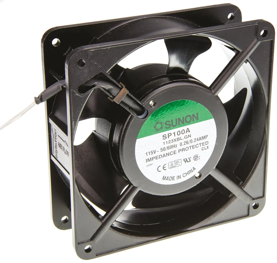 Produktfoto 1 von Sunon SP AC-Axiallüfter, Kugellager, 115 V ac / 20W, 120 x 120 x 38mm, 3150U/min, 199m³/h