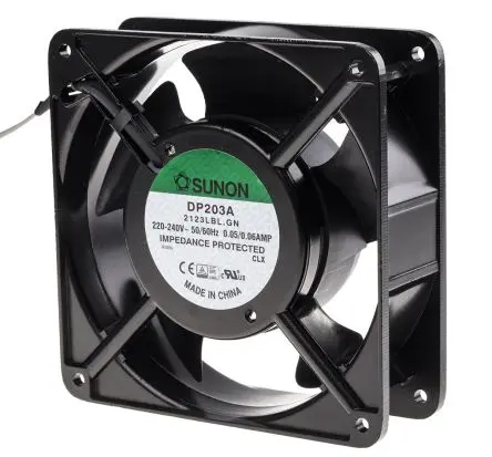 Produktfoto 1 von Sunon DP Axiallüfter, Kugel, 230V ac / 10 W 50 mA, 2300 U/min, 132.5 m³/h 120 mm 120mm 38 mm