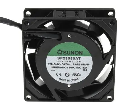 Produktfoto 1 von Sunon SF Axiallüfter, Kugel, 230V ac / 13.5 W 70 mA, 2900 U/min, 31 m³/h 80 mm 80mm 25 mm