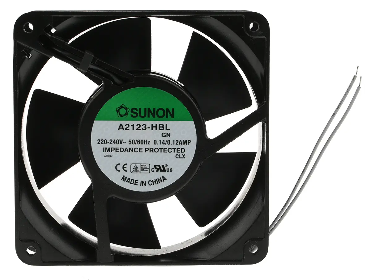 Produktfoto 1 von Sunon A2123 AC-Axiallüfter, Kugellager, 230 V ac / 22W, 120 x 120 x 38mm, 2750U/min, 190.5m³/h