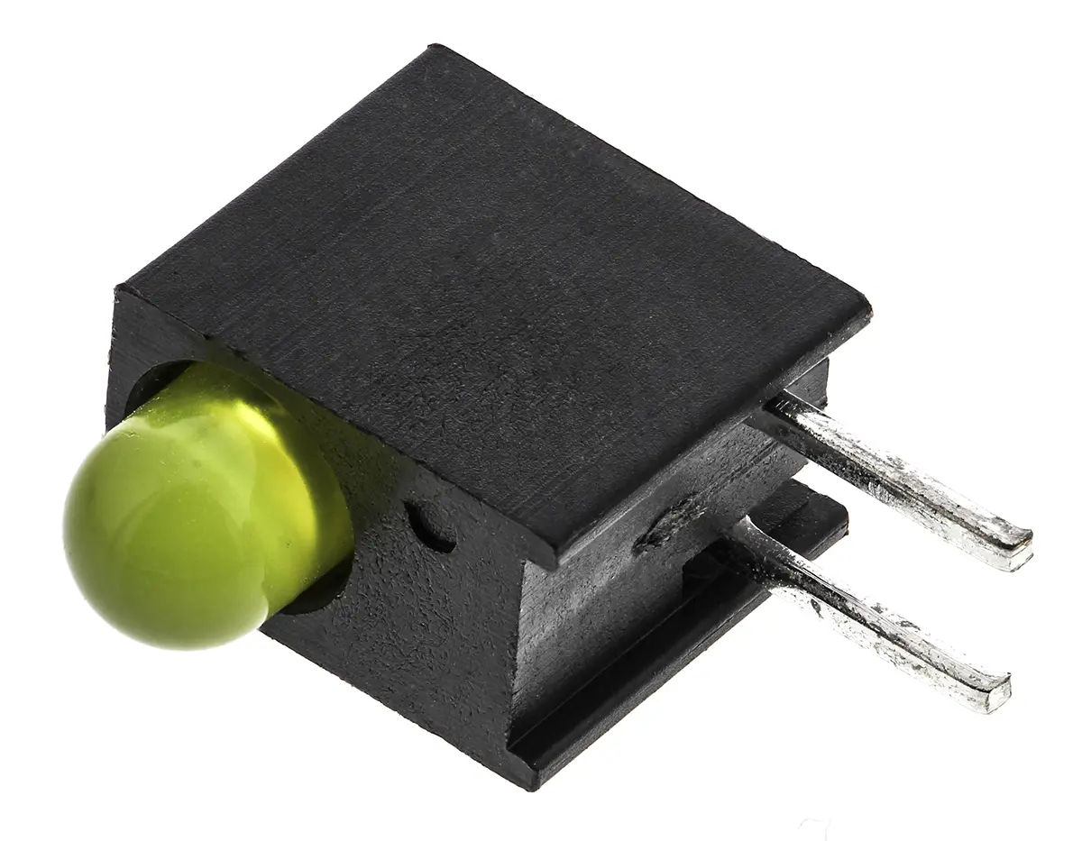 Dialight LED Anzeige, Printmontage Gelb 1 x LEDs gewinkelt 5 mm (T-1 3/4) 2-Pins 2.1 V 45 °