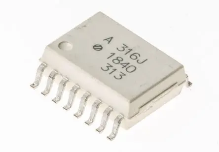 Produktfoto 1 von Broadcom HCPL Oberfläche 2 Optokoppler DC-In, 16-Pin SOIC, Isolation 3750 V ac