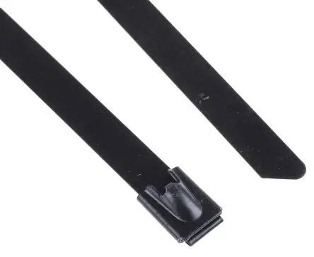 Produktfoto 1 von RS PRO Edelstahl mit Polyesterbeschichtung Kabelbinder Kugelverschluss Metallisch 7.9mm x 360 mm