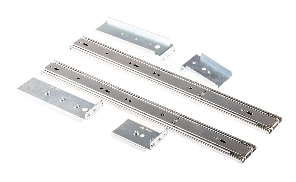 Produktfoto 1 von Accuride Teleskopschiene, Stahl, DZ2907, 45kg max., 9.6 mm breit, 41.1 mm hoch, 457 mm tief