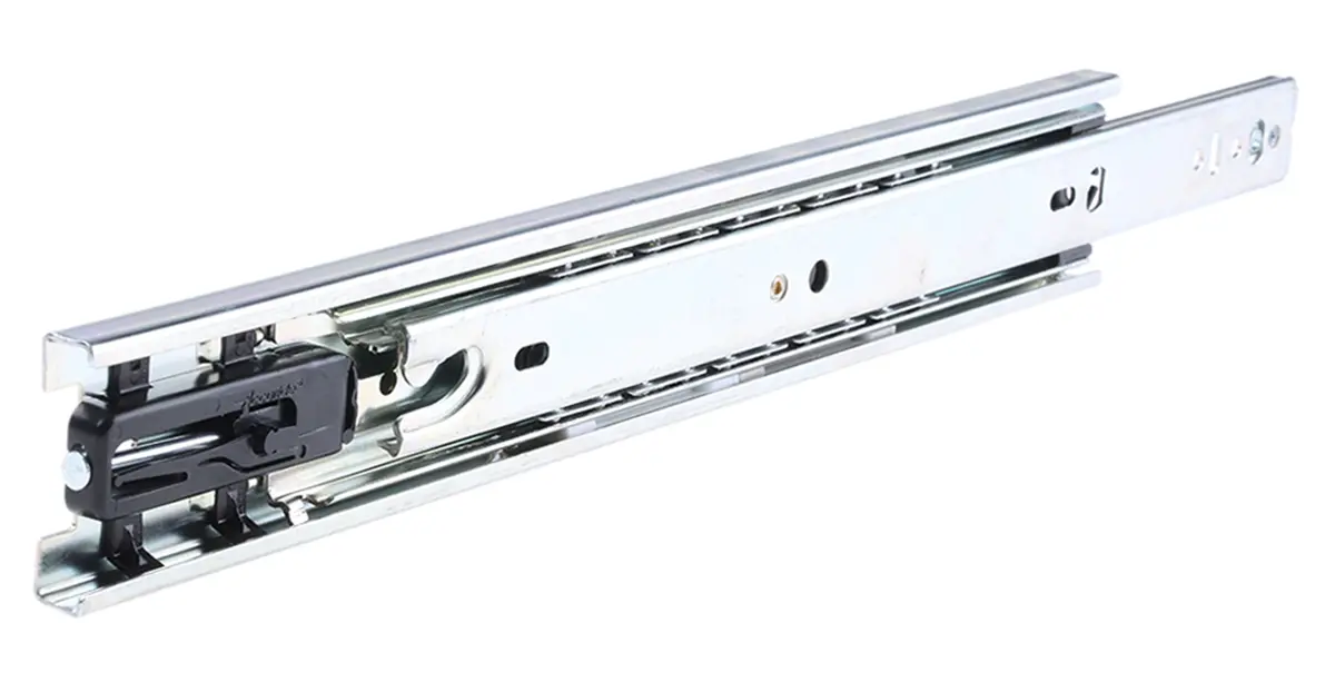 Produktfoto 1 von Accuride Teleskopschiene, Stahl zinkplattiert, DZ3832, 50kg max., 12.7 mm breit, 45.7 mm hoch, 300 mm tief