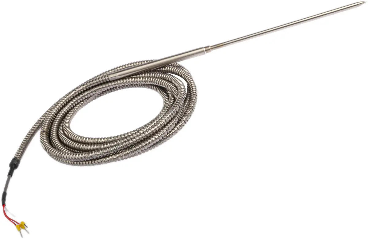 Produktfoto 1 von Correge Pt100 Widerstandsthermometer Edelstahl Ø 5 mm 3 x 150 mm Classe B, -50 °C → 250 °C, 3 m Leitung