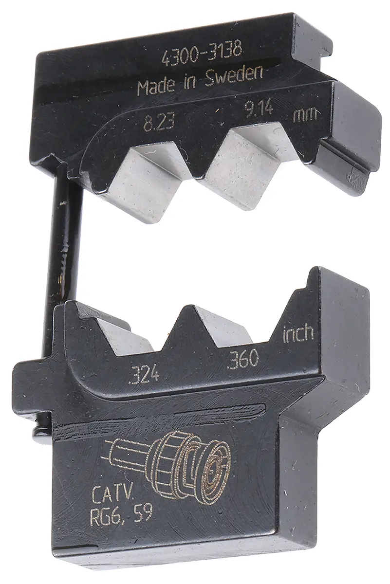 Produktfoto 1 von RS PRO MCT Crimp-Matrizensatz Schwarz, Crimpmatrize