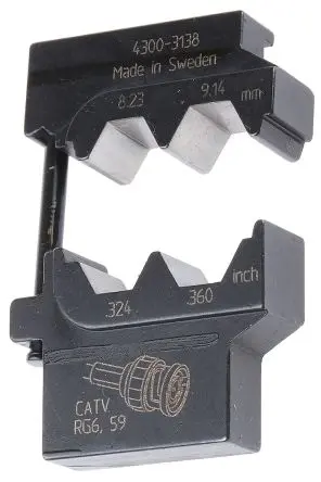 Produktfoto 1 von RS PRO MCT Crimp-Matrizensatz Schwarz, Crimpmatrize