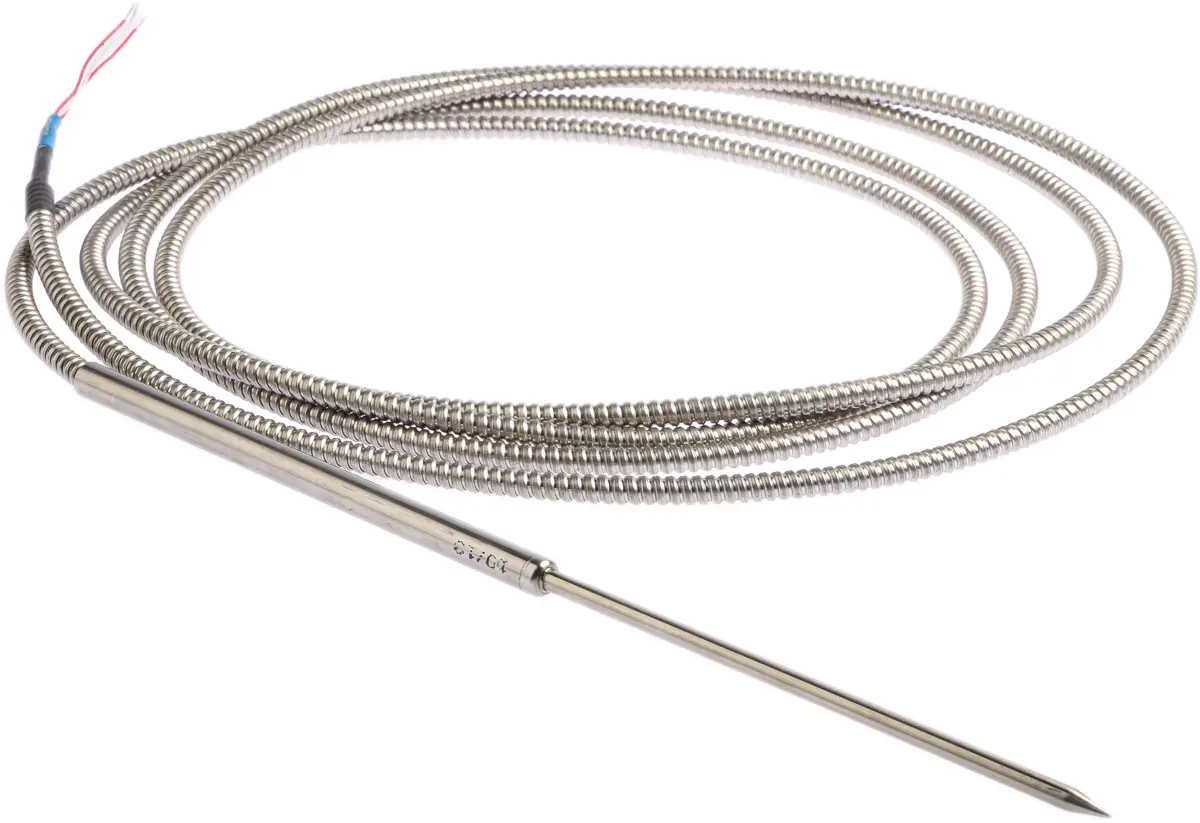 Jumo PT100 Sensorelement Widerstandsthermometer Ø 5mm x 150mm, -50°C → +260°C, 3m Leitung