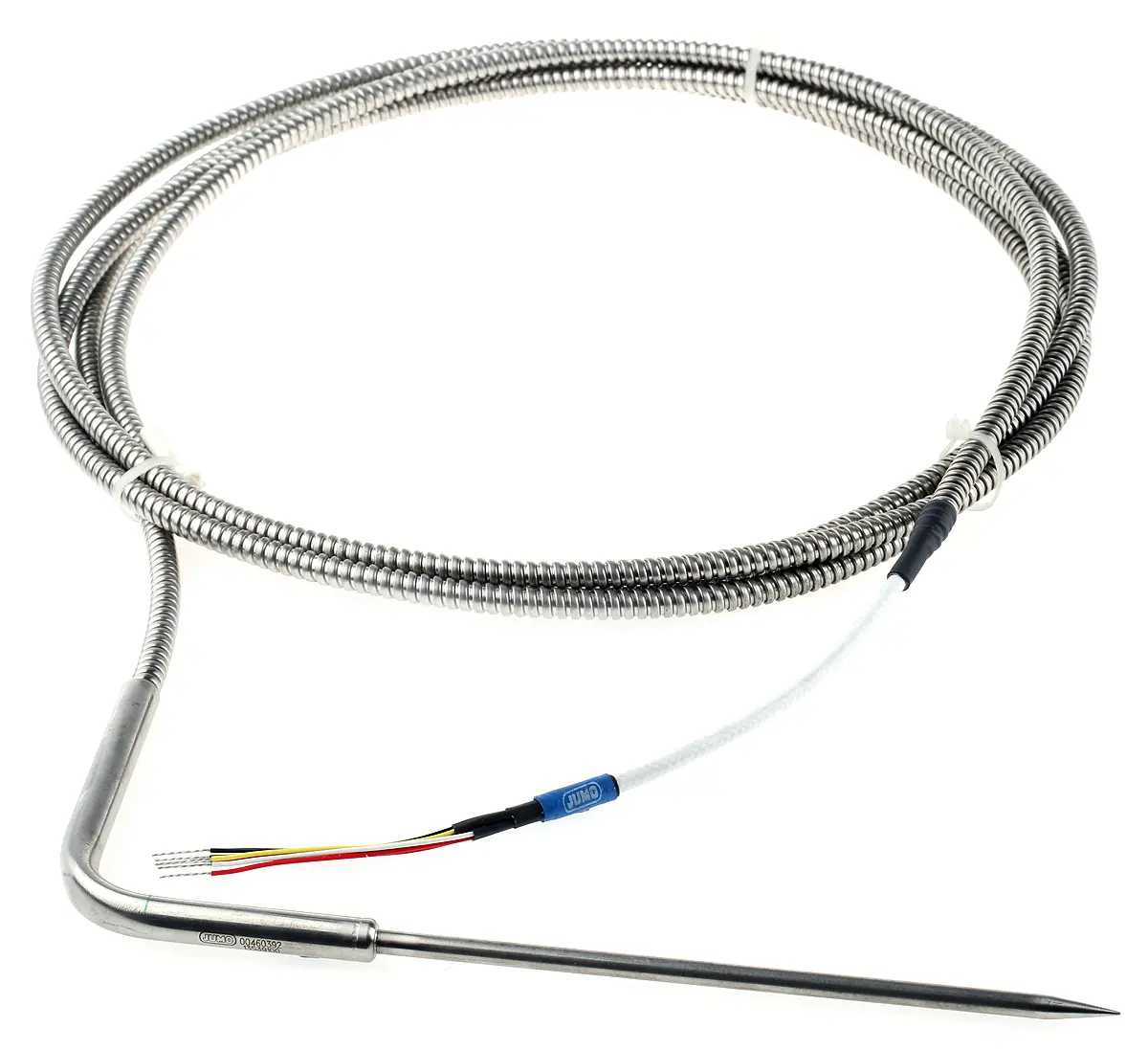Produktfoto 1 von Jumo PT100 Sensorelement Widerstandsthermometer Ø 5mm x 150mm, -50°C → +260°C, 3m Leitung