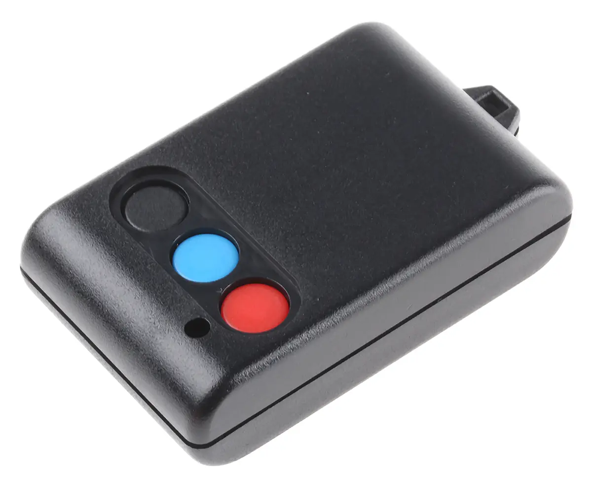 Produktfoto 1 von CAMDENBOSS Tragbares Gehäuse, ABS, 36 mm Eingebautes Batteriefach, 57 mm, H. 16 mm, Schwarz, IP54