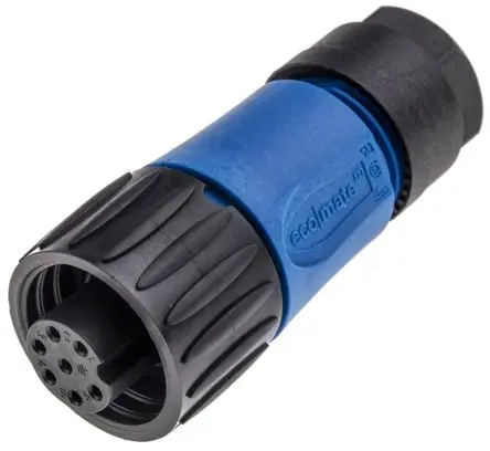 Produktfoto 1 von Amphenol Industrial Ecomate M 30 mm Standard Rundsteckverbinder Buchse 6-polig Buchse Kabel IP67