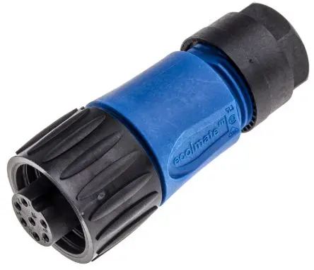Produktfoto 1 von Amphenol Industrial Ecomate M 30 mm Standard Rundsteckverbinder Buchse 6-polig Buchse Kabel IP67