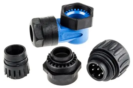 Produktfoto 1 von Amphenol Industrial Ecomate M 30 mm Standard Rundsteckverbinder Stecker 6-polig Stecker 10A Kabel IP67